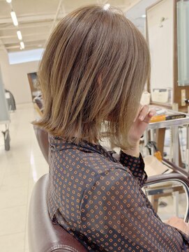 キアラ(Kchiara) 透明感オリーブグレージュ×結べるくびれボブ福岡Kchiara奥野