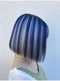#ハイトーン #ハイライト #ケアブリーチ #シルバー #ネイビー