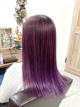 ホンネ(honne.) フルブリーチパープル×ロングヘア