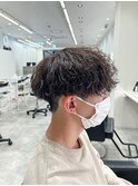 波巻きパーマ/ツーブロック/刈り上げ/マッシュ