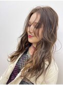 ロングレイヤー 顔周りレイヤー 巻き髪