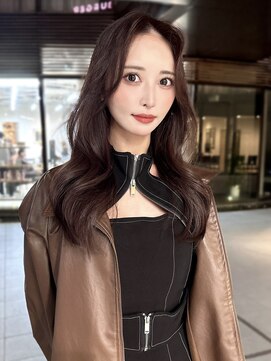 シティ(CITY) 韓国風レイヤーカット 顔まわりカット ラベンダー 暗髪 ショコラ