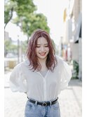 くすみピンク×ニュアンスウェーブ 20代30代40代