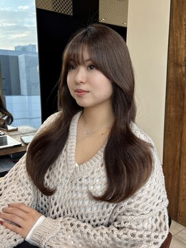 アフロート ギンザ(AFLOAT GINZA) 顔周りカット×レイヤーロング×透明感カラー×顔まわりレイヤー