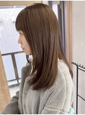ブリーチなしミルクティーベージュ＊艶ストレート透明感カラー