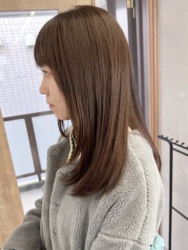 ミュラ(mulah) ブリーチなしミルクティーベージュ＊艶ストレート透明感カラー