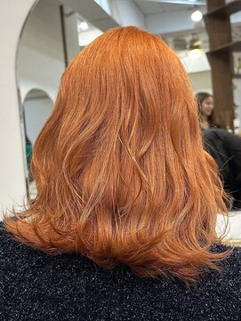 ラック 表参道(LUCK) ゆるふわオレンジ/アプリコットオレンジ/レイヤー/表参道/20代