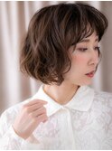 □くせ毛風ふんわりカール束感ボブパーマ405川口20代30代40代