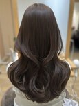 ロングレイヤーカットココアブラウン顔まわりカット　KA111