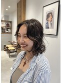 ¥スタイリング簡単/ ふわふわ大きめカールのボブパーマ