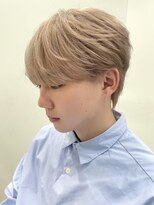 サンクマーケット 渋谷(cinq MARKET)&nbsp;メンズミルクティーベージュコンマヘアアッシュグレージュカラー