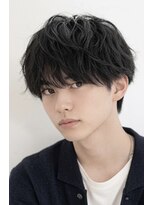 ヘアーエボリューション&nbsp;【無造作マッシュ】波打ちくせ毛風パーマ×ダークアッシュ