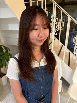 ジュベ(juve.) 大分ミディアムロング顔周りレイヤーカット髪質改善カラー