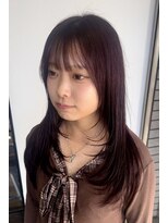 プライズ 所沢プロぺ通り店(prize)&nbsp;暗めピンクカラー顔周りレイヤースタイル所沢