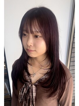 プライズ 所沢プロぺ通り店(prize) 暗めピンクカラー顔周りレイヤースタイル所沢