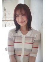 ヘアアンドメイク ニューヨーク ニューヨーク 長岡天神店(Hair&Make NYNY) 小顔サイドバングカシスピンク/外ハネミディ/くびれミディアム