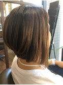 大人前下がりボブ