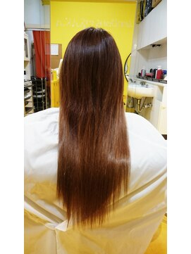 デュオヘアー エクステンションズ 新宿 ナチュラルブラウンロングストレートヘアー
