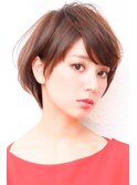 アシメショートエアリーショートグレージュナチュラルボブ