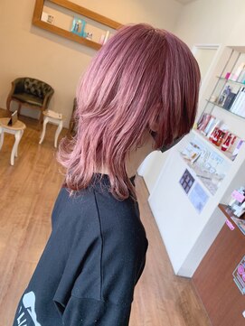 if ピンク×ウルフカット