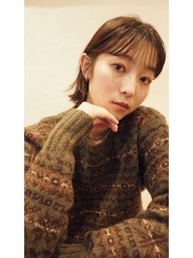 トリッカ 銀座(tricca) シースルーバング/耳かけボブ/ナチュラルブラウン