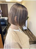 内巻きボブ×ハイトーンカラー×ハイライト◇20代30代40代