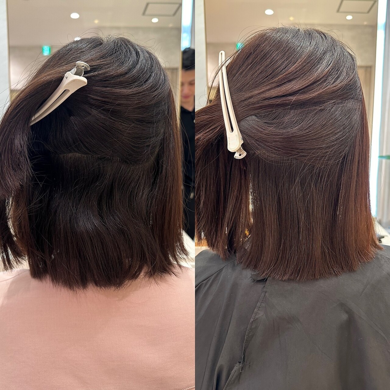 内側の強い癖でまとまらないボブも乾かすだけで艶髪に！：L206162129