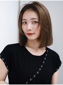 ◯シンプルストレートボブパーマフェイスレイヤーカット大人女子