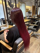 ヘアリゾート粋 新宿三丁目本店&nbsp;ストレートロング/レッドカラー/バレイヤージュ