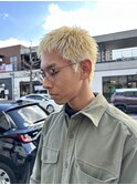 バズカットメンズショートブロンドヘアケアブリーチ