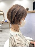 ふんわりショートボブ透明感アッシュブラウン小顔ナチュラル