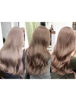 ハイトーン+圧倒的な艶髪!ブリーチ◎ダブルカラーやブリーチなしでも透明感が思いのまま[ブリーチ/新宿]