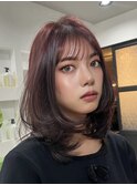 ミディアムヘアー垢抜けメイク髪質改善　赤坂見附