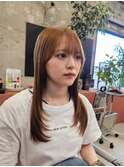 韓国ヘア/顔周りレイヤー/縮毛矯正