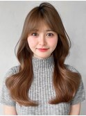 艶感美髪暗めカラーデザインカラーモテ髪ナチュラルカール
