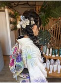 編み下ろしヘアアレンジ