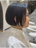 表参道白髪ぼかしハイライトミディアムボブアッシュグレー50代