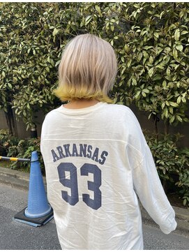 ナナシ(nanac) ホワイトベージュ 裾イエロー