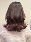 大人可愛いレイヤーカットラベンダーピンクダスティーピンク