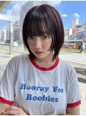 大人可愛い20代30代40代黒髪前下がりショートボブ丸みショート◎