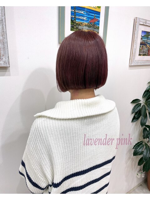 lavender pink × ミニボブ