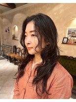 ロングレイヤー/くせ毛/パーマ/フェイスレイヤー/２０代/３０代