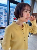 顔まわりパツッとマッシュショート