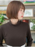外国人風ことりベージュ小顔切りっぱなしボブc6戸頭20代30代40代