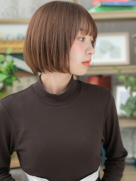 カバーヘア イヴ 戸頭店(COVER HAIR EVE) 外国人風ことりベージュ小顔切りっぱなしボブc6戸頭20代30代40代