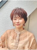 前髪長め大人小顔ショート30代40代50代　藤沢