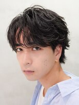 エリマ 横浜西口(elima) 横浜西口メンズセンターパート七三分けパートニュアンスパーマ