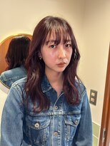 ニコ トウキョウ 渋谷(nico TOKYO)&nbsp;ダブルカラーチェリーレッドピンクブラウン韓国レイヤーロング