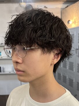 フィフス(fifth) 原宿波巻きスパイラルパーマメンズセンターパートウルフ2way黒髪