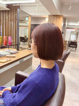 お手入れ簡単＊艶感レッドカラー×ボブ